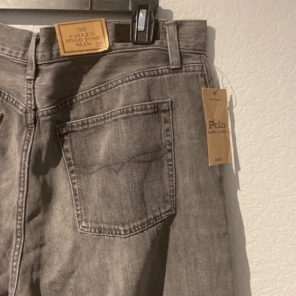 POLO RALPH LAUREN GREY HIGH WAIST SLIM
STRAIGHT CROP JEANS Size 32 NWT - Picture 12 of 15